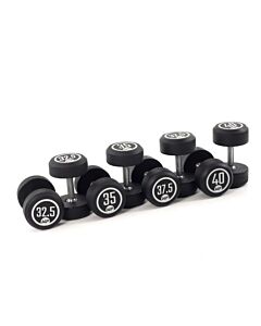 Ronde Rubber dumbbellset: 32,5 - 40 kg