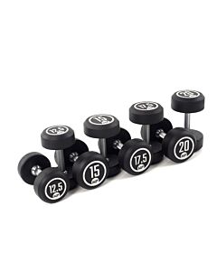 Ronde Rubber dumbbellset: 12.5 - 20 kg
