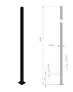 MP254 Staander 270 cm 60 x 60 mm Breed