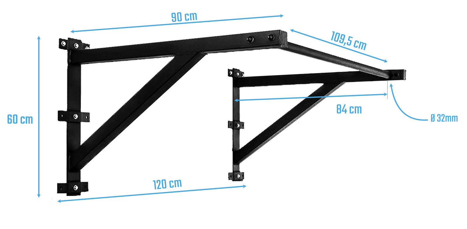 schelp transactie Voorrecht Crossfit Pull Up Bar indoor MP1160 - Muscle Power