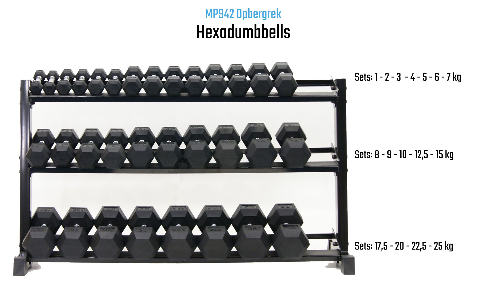 Onafhankelijk Accountant Mechanica Dumbbellrek Zwart 3-laags MP942 - Muscle Power