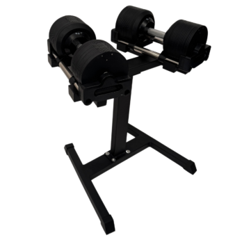 Verstelbare dumbbellset t/m 32 kg inclusief standaard