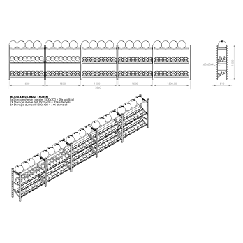 Modulair storage rack