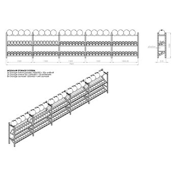 Modulair storage rack