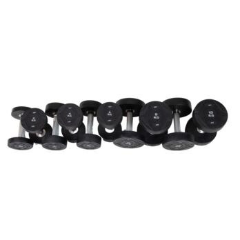 MP1012 Ronde rubber dumbbellset 2-20 kg