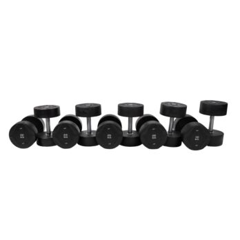 MP1012 Ronde rubber dumbbellset 22-40 kg