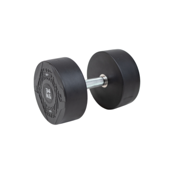 MP1012 Ronde rubber dumbbell 34kg per stuk