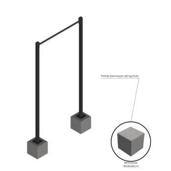 Pull Up rek outdoor MP1054 met poeren