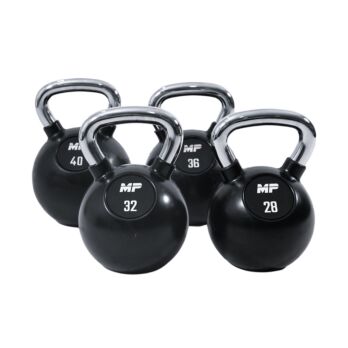 Kettlebell rubber/chrome Voordeelset 28-40 kg