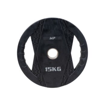 MP2005 Olympische rubber halterschijven 2 grips 15 KG