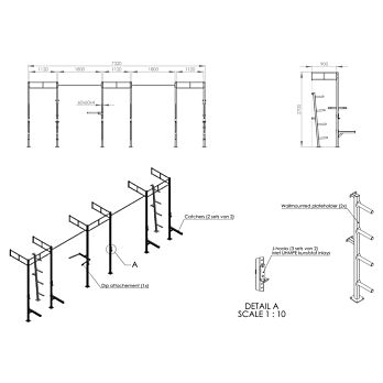 MP3674 Crossfit station wandmodel incl plateholder INDOOR