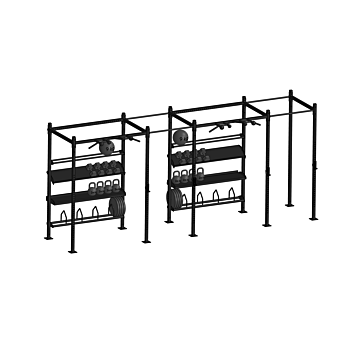 MP3809 Crossfit station dubbel met opslag INDOOR