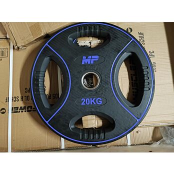 20 kg Polyurethaan 4 Grip Halterschijf 50 mm kleur: paars