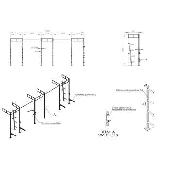 MP3674 Crossfit station wandmodel incl plateholder INDOOR