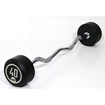 Rubber vaste curl halterstang 40 kg