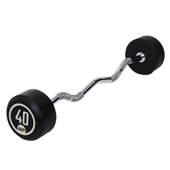 Rubber vaste curl halterstang 40 kg